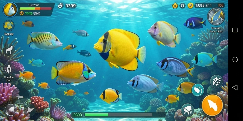 Screenshot permainan Tembak Ikan 9399 yang penuh aksi.