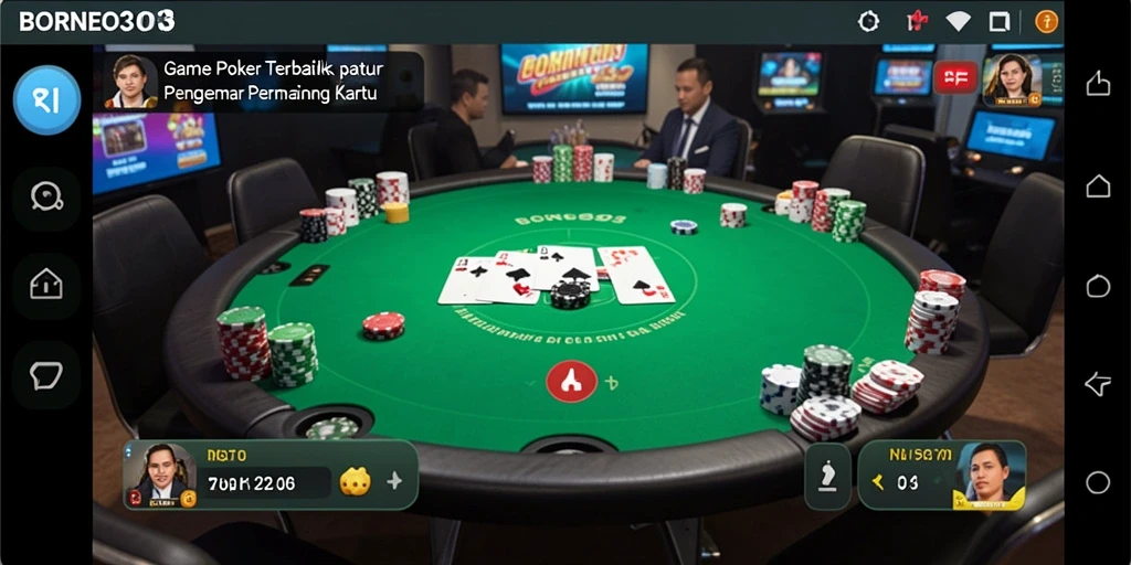 Tampilan gameplay seru dalam permainan Poker di BORNEO303.