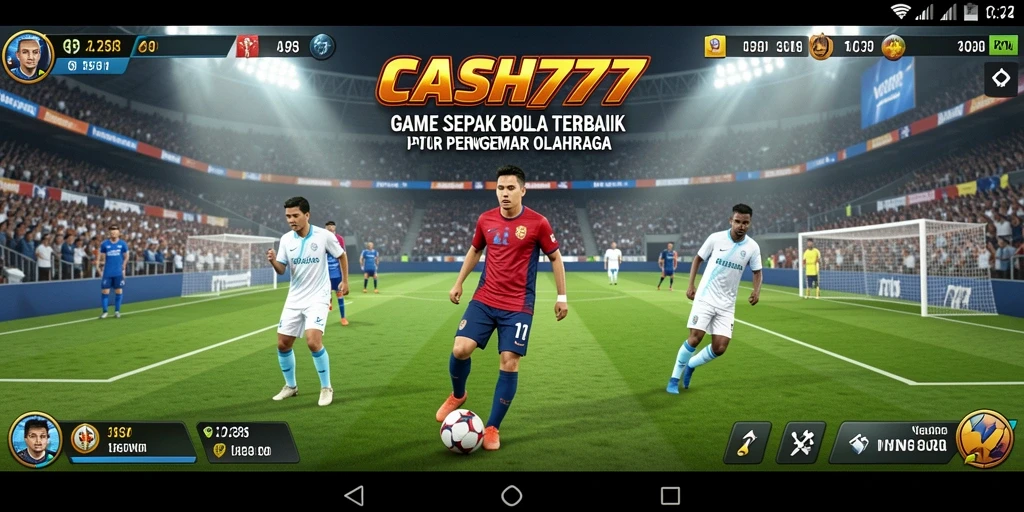 Tampilan gameplay yang mendebarkan dalam CASH777, menekankan aksi sepak bola.