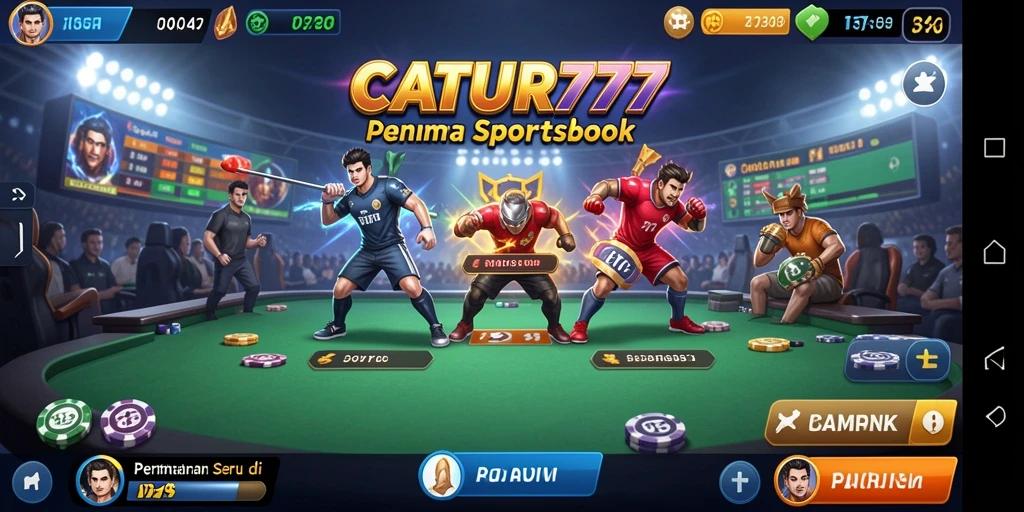Screenshot gameplay CATUR777 yang menampilkan taruhan olahraga secara langsung.