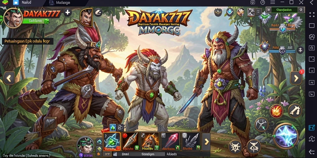 Tampilan gameplay <strong>DAYAK777</strong> yang imersif dalam dunia MMORPG yang kaya.