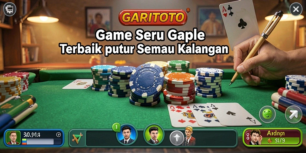 Tampilan gameplay seru dalam GARITOTO yang penuh strategi Gaple.