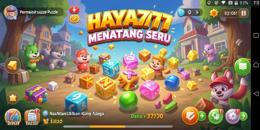 Tampilan gameplay HAYA777 dengan teka-teki menantang dan grafis yang menarik.