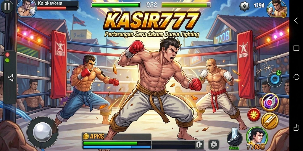 Tangkapan layar KASIR777 menampilkan aksi pertarungan seru dan karakter yang beragam.