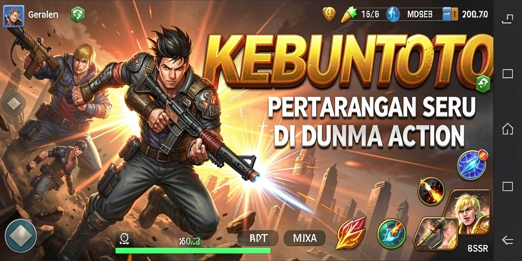 Tampilan gameplay seru KEBUNTOTO saat pertarungan berlangsung.