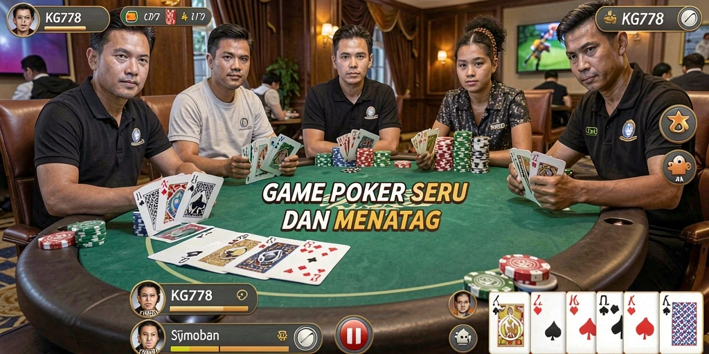 Tampilan gameplay seru dengan fitur interaktif poker.