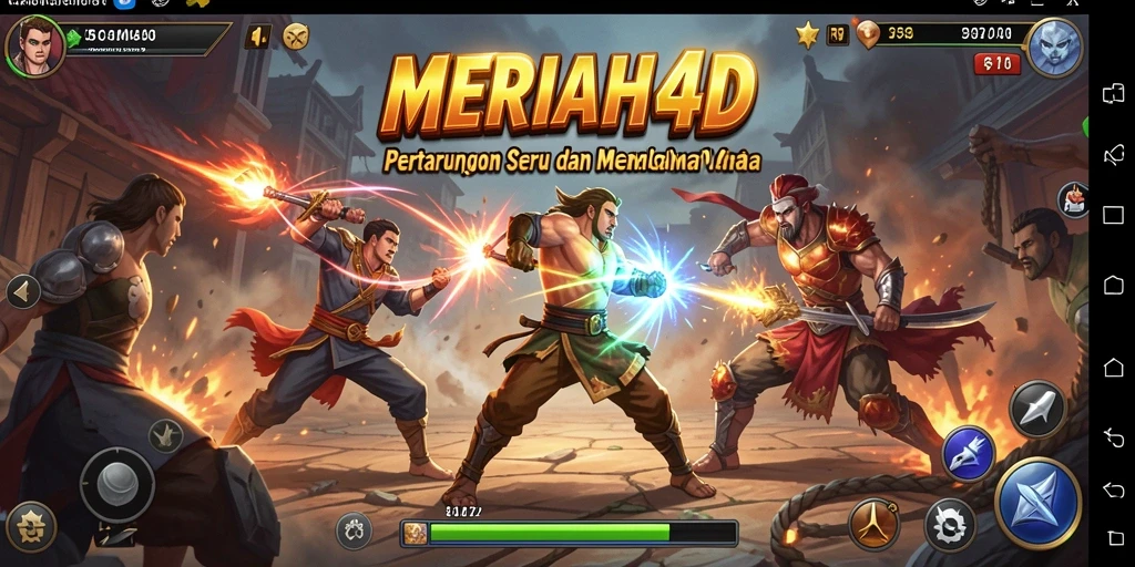 Gameplay MERIAH4D menunjukkan pertarungan seru dengan karakter yang kuat.