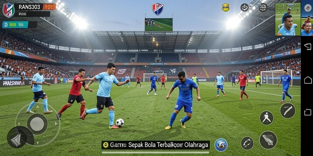 Gameplay seru dalam RANS303, menunjukkan aksi sepak bola terbaik.
