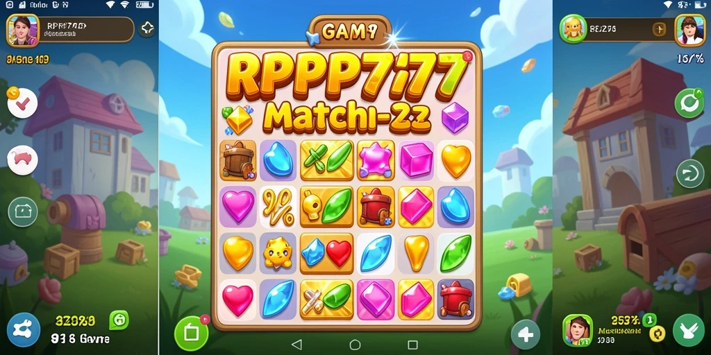 Tampilan screenshot menunjukkan gameplay seru RPRP777 dengan elemen Match-3.