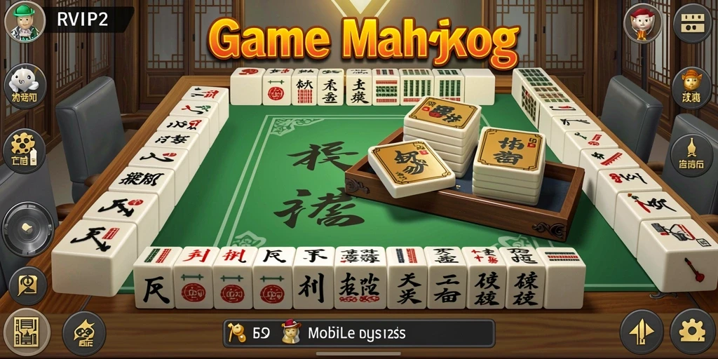 Screenshot gameplay RVIP2 yang menunjukkan keseruan permainan Mahjong.