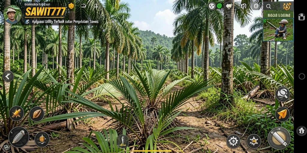 Screenshot SAWIT777 menunjukkan fitur pengingat dan analisis hasil kebun sawit.
