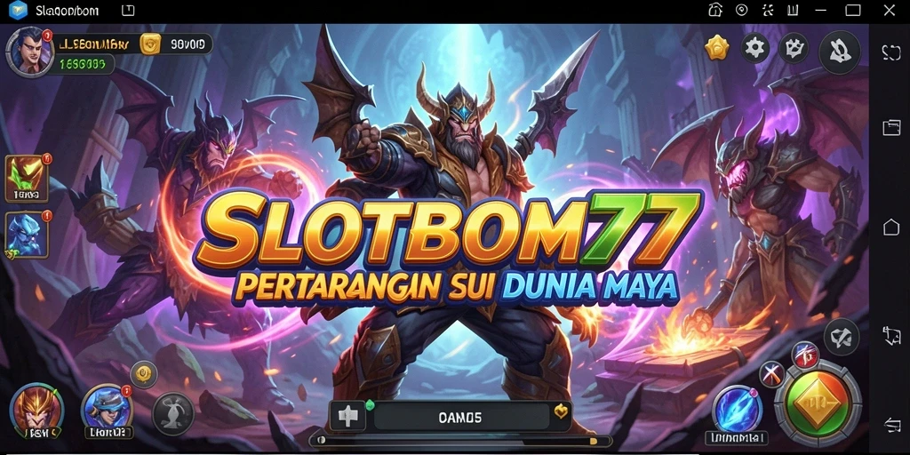 Screenshot gameplay SLOTBOM77 menampilkan pertarungan yang mendebarkan.