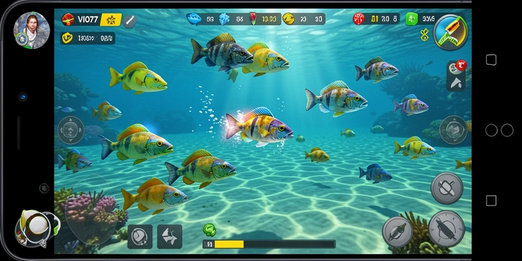 Screenshot gameplay VIO77 menampilkan aksi seru dalam Tembak Ikan.